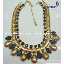 Big Stone & Chain with Gold Plated Fashion Necklace (XJW2121)